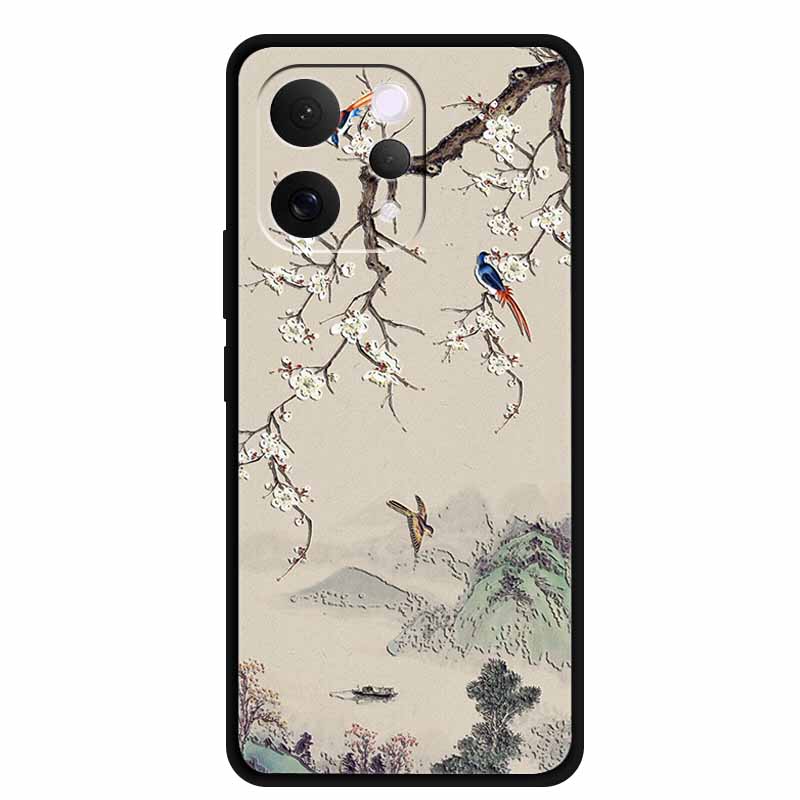 For Vivo S50 5G Case 3D Emboss Flower Black Silicone Soft Back Cover Case For Vivo S50 2025 Phone Case 6.59" Coque V2528A Fundas