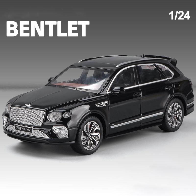 1/24 Bentayga SUV Slitinové auto Odlitky a Hračky Vozidla Model auta Zvuk a Světlo Zpětný chod Autíčka pro Děti Dárky
