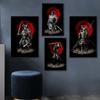 Abstract Japanese Samurai Ink Art Canvas Painting Figure Portrait Poster Prints Living Room Bedroom Black White Wall Art Pictures Modern Home Decor