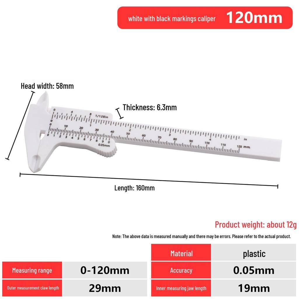 Plastic Vernier Caliper 0-150mm Measuring Tool for Students