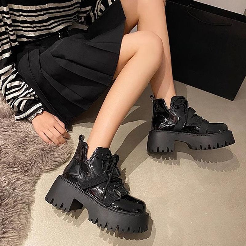 Fashion Soft Woman Short Shoes Height Increasing Autumn Winter Non Slip Booties Footwear High Quality Y2k Hot Goth Ankle Boots for Women