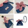 Storage Bag Flower Drawstring Bag Korean Style Denim Shoulder Bag Casual Flower Handbag Student