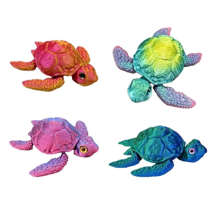 3D Printed Sea Turtles ,Flexible Joints Articulated Sea Turtles Fidgety Toy Sea Turtles Statue Ornament for Home Decors