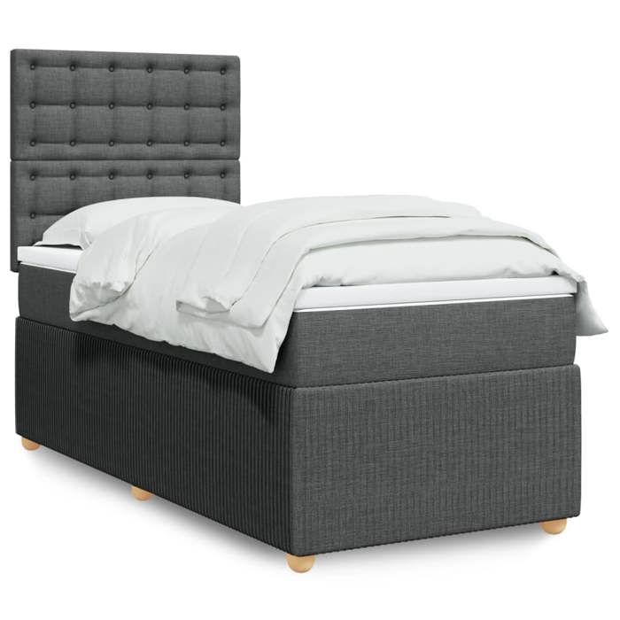 VidaXL Slatted Bed Base with Mattress Dark Grey 80x200 Cm Fabric 3294198