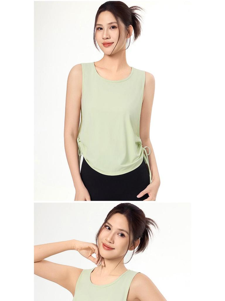 Women's Spring Summer Yoga Running Mesh Tank Top - Quick-Drying, Sleeveless, Loose Fit