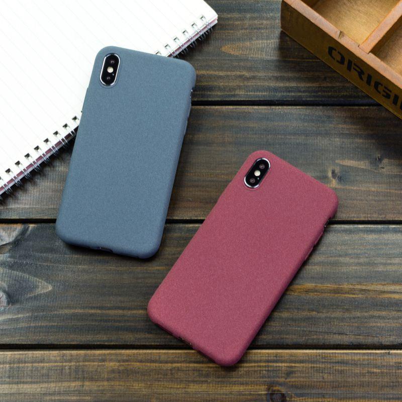 For Iphone 8 7 6 X Plus Shockproof Thin Soft Tpu Sandstone Matte Back Cover Case