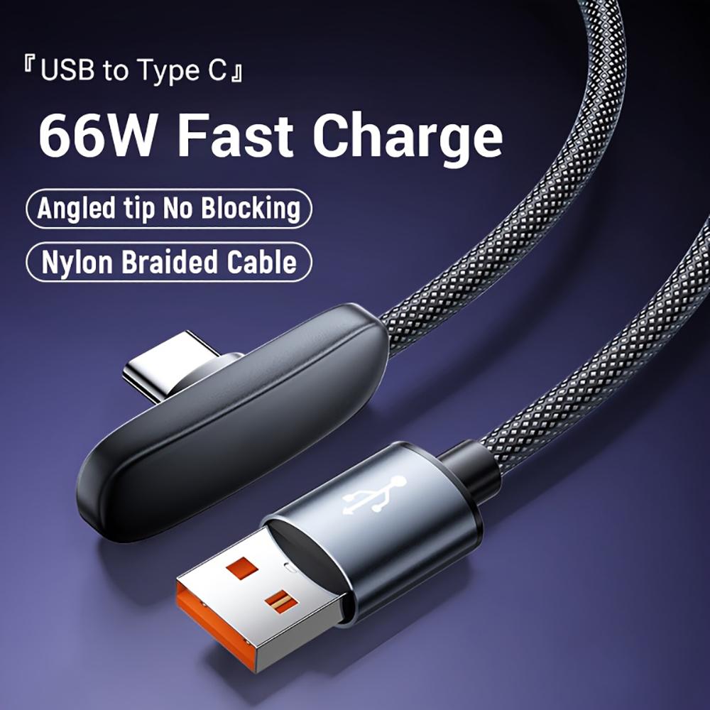 111W Fast Charging Cable Right Angle 91 Degree USB C Type C Data Cord for Samsung Xiaomi Redmi Mobile Phone Fast Charge Wire