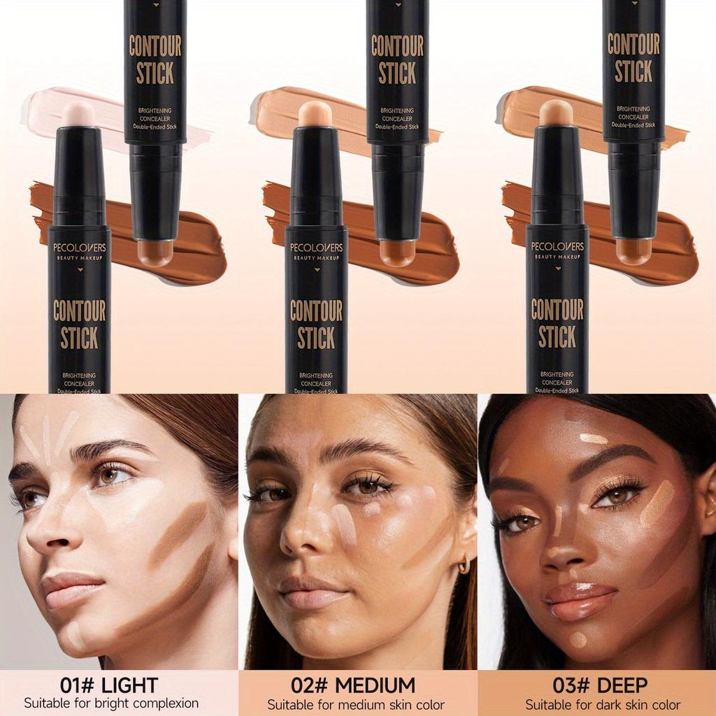 Double-headed Contouring Stick with Dual-purpose Concealer Highlighter for Three-dimensional Nose Bridge Shadow V Face High Nose Bridge Face Makeup