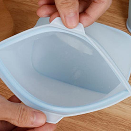 Sac de Conservation Alimentaire en Silicone de Qualité Alimentaire avec Bande d'Étanchéité Pochette Étanchéité Reutilisable Compatible Micro-ondes Conservation Fraîcheur pour Cuisine Maison Salle à Manger