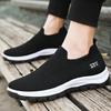 Flying woven breathable casual men's shoes one-pedal shoes lightweight flat-soled trendy shoes Korean version trendy walking shoes