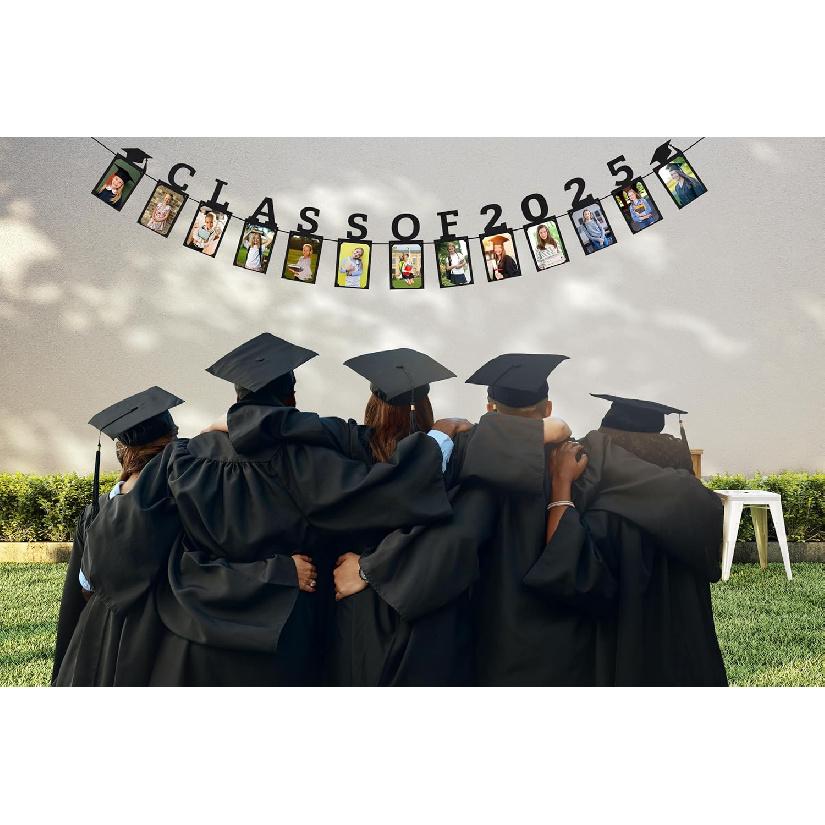 PartyHooman Class of 2025 Graduation Photo Banner | Graduation Decorations 2025 | Class of 2025 Party Decorations for College Senior/High,