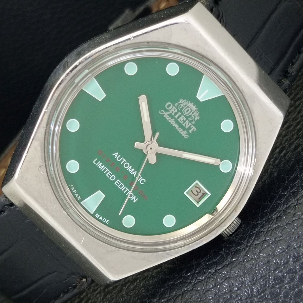 ORIENT AUTOMATIC 46943 ВИНТАЖНЫЕ ЯПОНСКИЕ МУЖСКИЕ ЧАСЫ С ЗЕЛЕНЫМ ЦИФЕРБЛАТОМ a701829-5