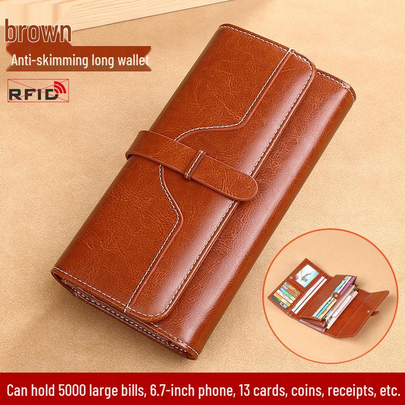 Women's Large Capacity Soft Leather Wallet with Multi-Card Holder