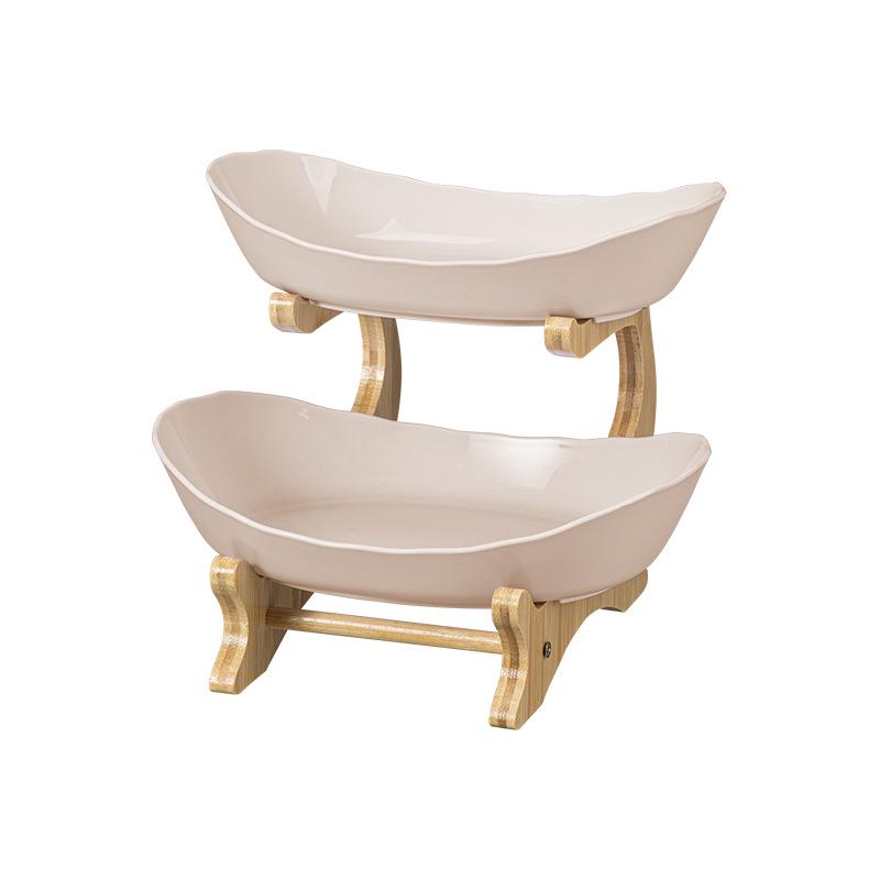 Трехъярусная пластиковая ваза для фруктов и конфет для гостиной