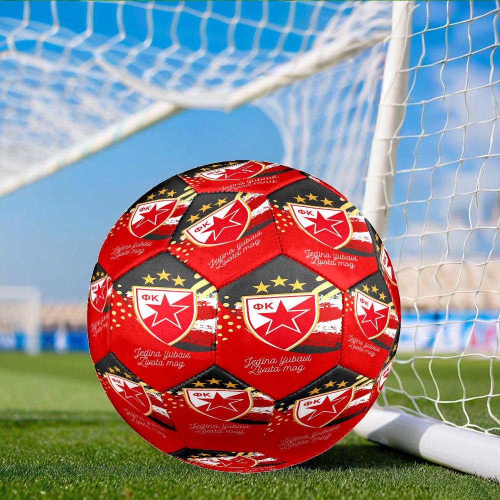 Crvena Zvezda Size 5 Soccer Ball, Suitable for Training and Matches, High-Elasticity, Wear-Resistant Material Gift for Fan