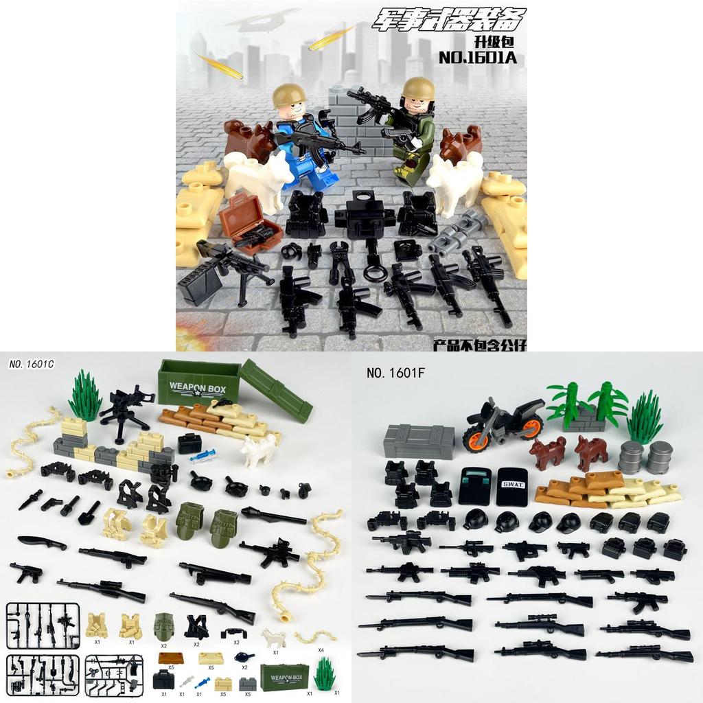 Small Military Weapon Accessories Kit With Plastic Bricks For Diy Construction Enthusiasts