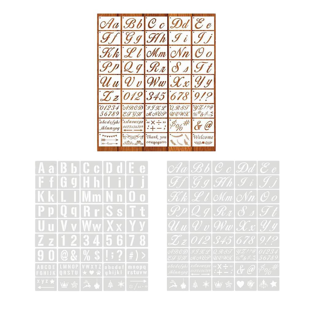45Pcs Alphabet Pattern Drawing Painting Stencils Templates for DIY Making