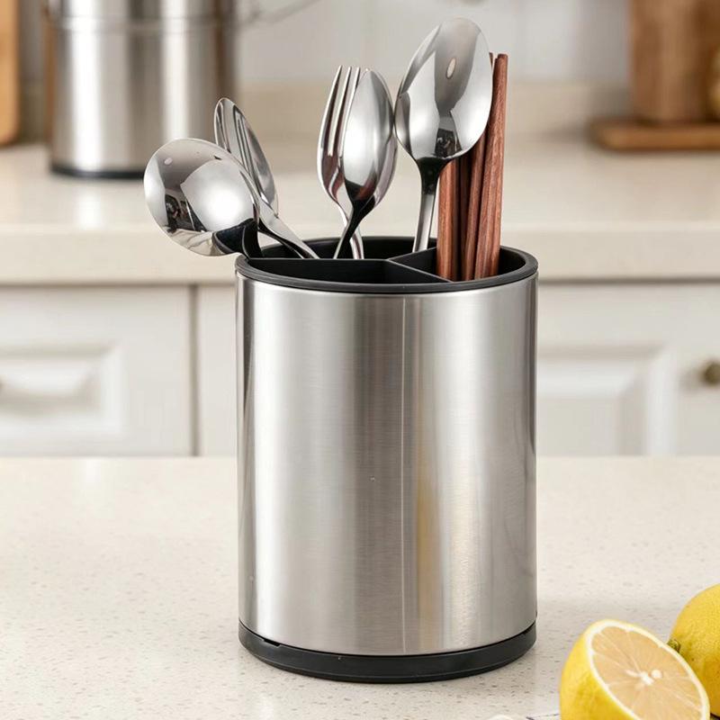 Rotatable Stainless Steel Kitchen Utensil Storage Rack