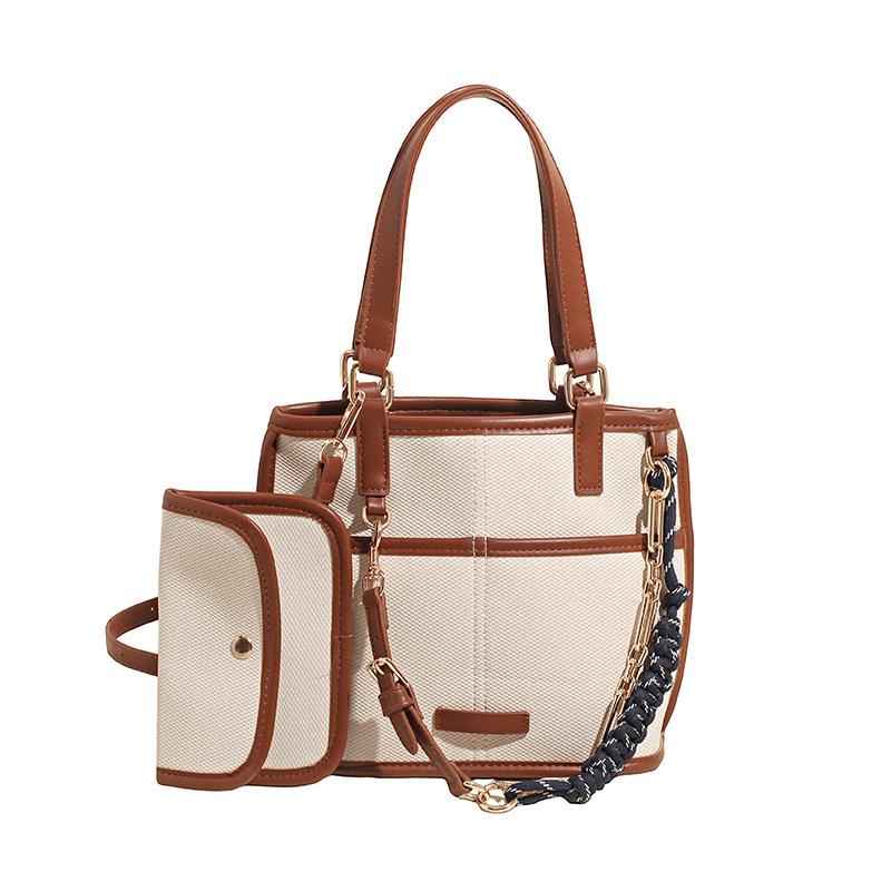 

Холщовая сумка-тоут очень большой вместимости для работы, сумка-мессенджер, нишевый дизайн, на плечо, новая 26x18x8 коричневый