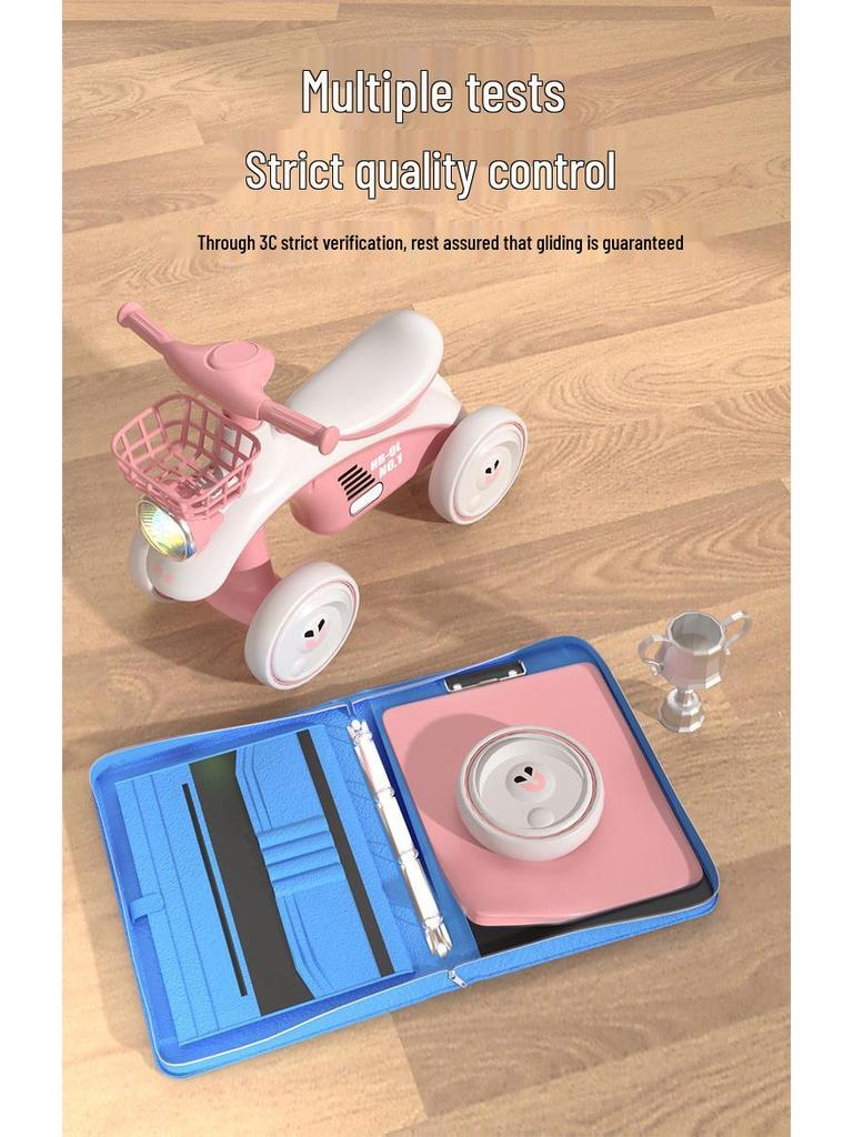 Kids' Four-Wheel Balance Bike & Walker (Ages 1-6) - No Pedals Glider Scooter
