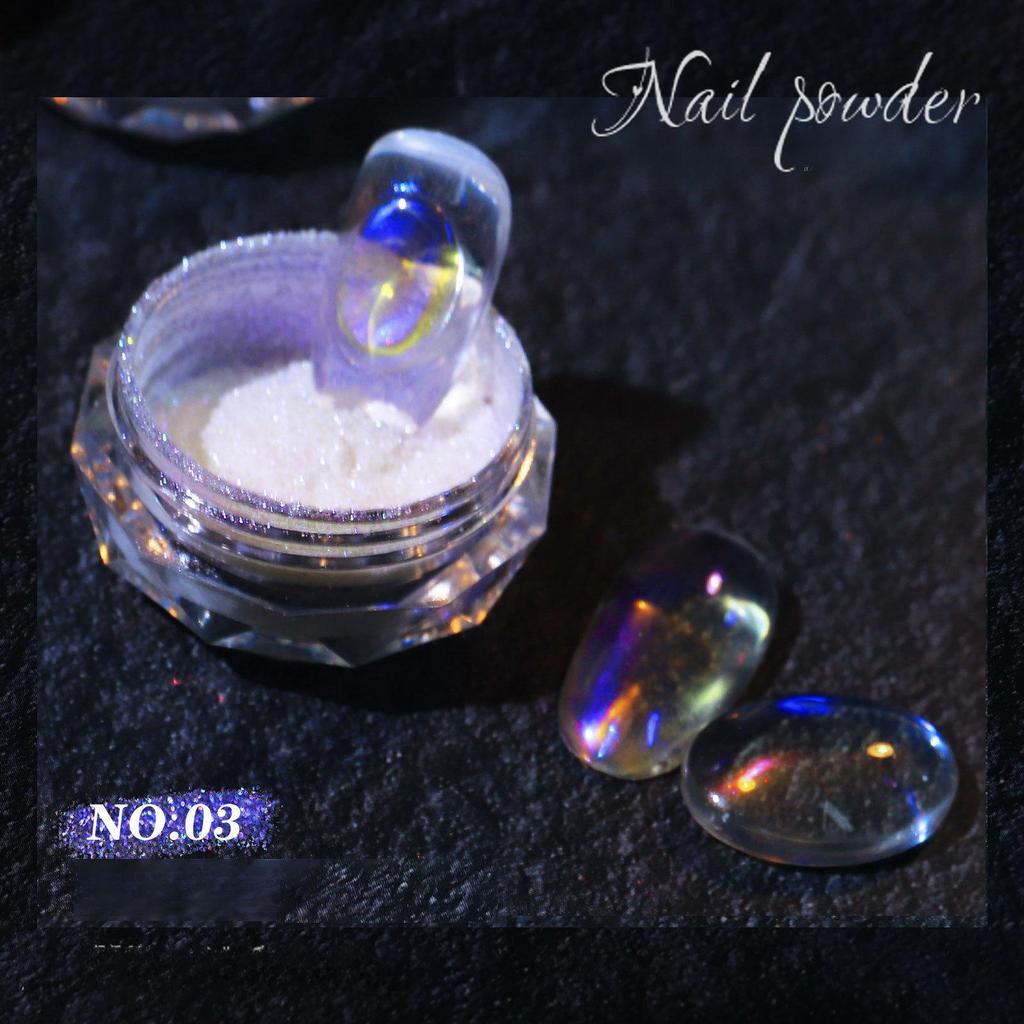 Aurora Spiegel Glitzer Nail Art Puder Eis Chamäleon Reiben Pigment Staub Funkelnder Charm Nägel Design DIY Dekorationen