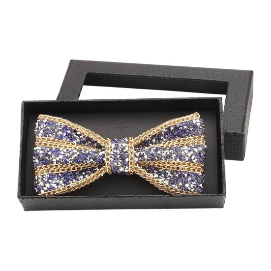 Men Bow Tie Adjustable Fit Shiny Rhinestone Design Neck Tie Weddings Groomsmen Business Formal Occasions Accessories