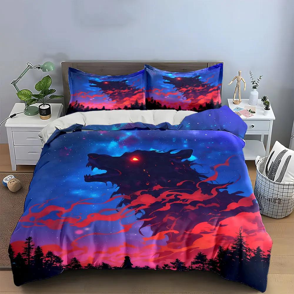 "Fantasy Wolf Art Decor Set" Soft Comfortable Duvet Cover Bedding Set Included 1*Duvet Cover & 2*Pillowcases gift