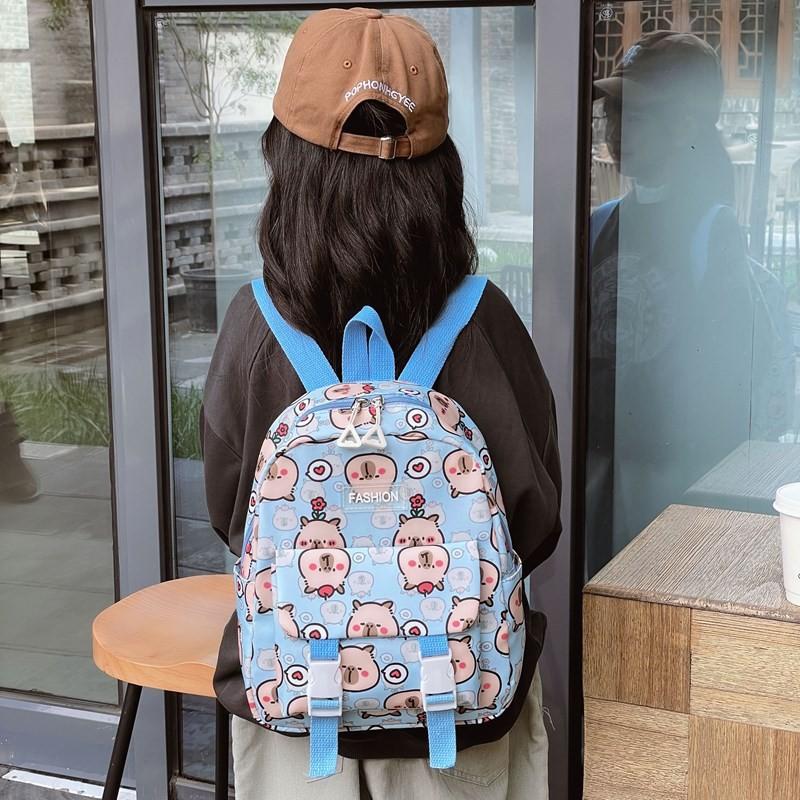 Kids Capybara Whimsical Backpack For Preschool Comfortably Designed Lightweight Carrying Solution