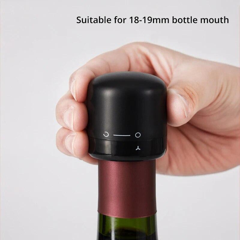 

1set Black Domestic Kitchen Sealing Red Wine Bottles Stoppers Mini Preservation Spin Leak Proof Wine Champagne Stoppers Caps