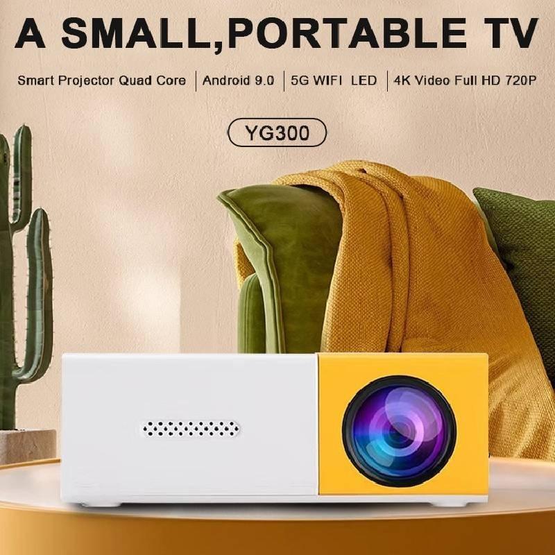 Compact Led Yg300 Home Office Mini Projector With 1080p Hd Resolution And 3d Capability