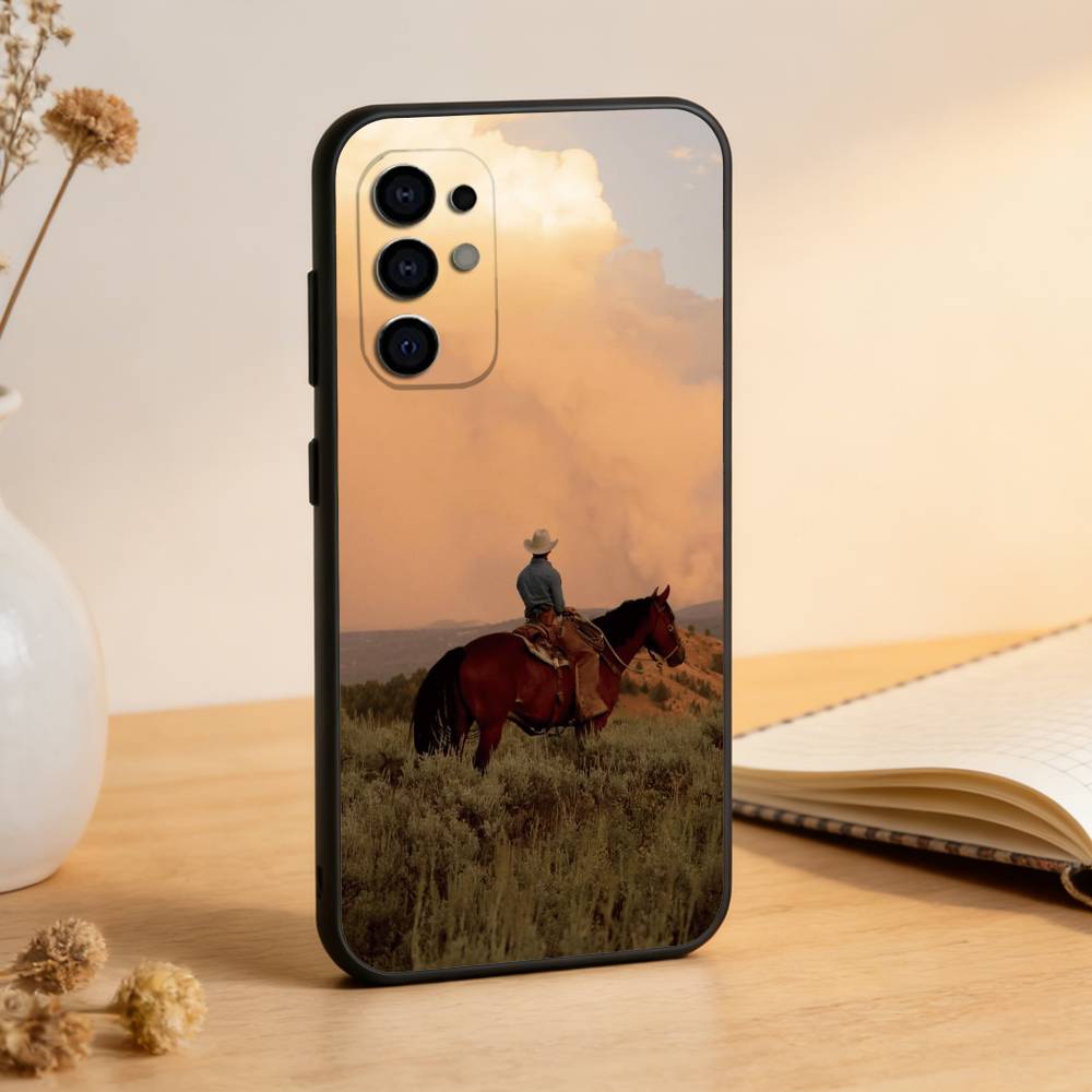 Western cowboy Phone Case Black Silicone Soft For Samsung S25,S24,S21,S22,S23,S30,Ultra,S20,Plus,Fe,Lite