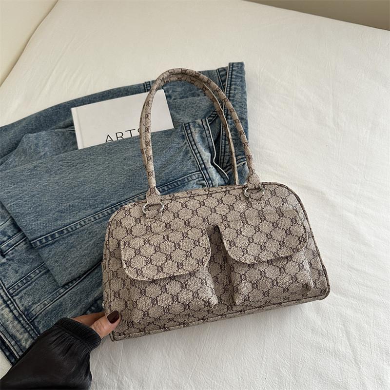 

Chic French Style Commuter Small Square Bag In Coffee And Khaki With Trendy Design хакі