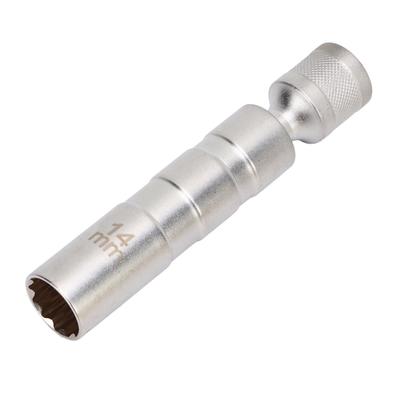 14 mm magnetischer, drehbarer Zündkerzenstecker, 12-Punkt, 38 Zoll Antrieb, Taumel-Steckschlüssel-Entfernungswerkzeug für 1 3 5