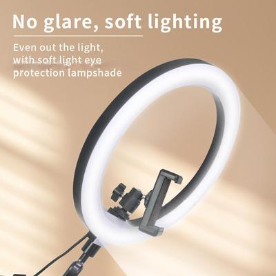10 Zoll 360° Leichter Ausleger-Fülllicht Tischklemme Ringlampe Freie Einstellung Live-Übertragung LED-Handyhalter