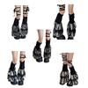 Damen Rüschen Spitzen Beinwärmer Süße Kniehohe Socken Netz Ausgestellte Bein Socken Prinzessin Beinlinge Halloween Kostüme