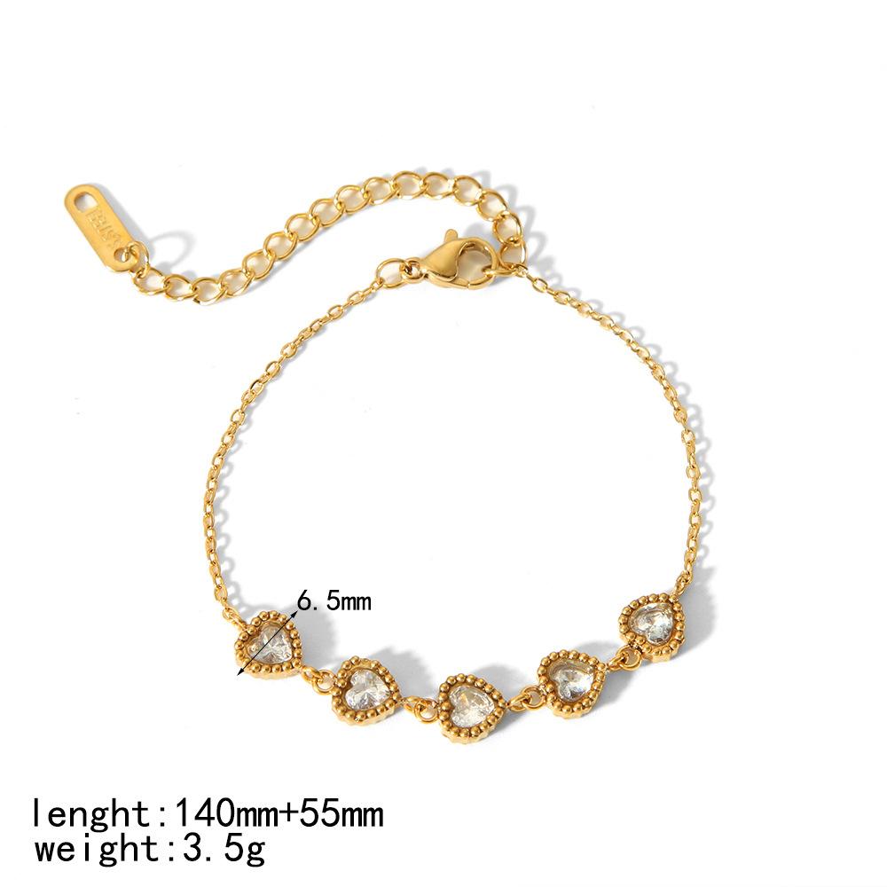 

New Simple Fashion Design 18K Gold Plated Stainless Steel Zircon Geometric Bracelet Premium Female