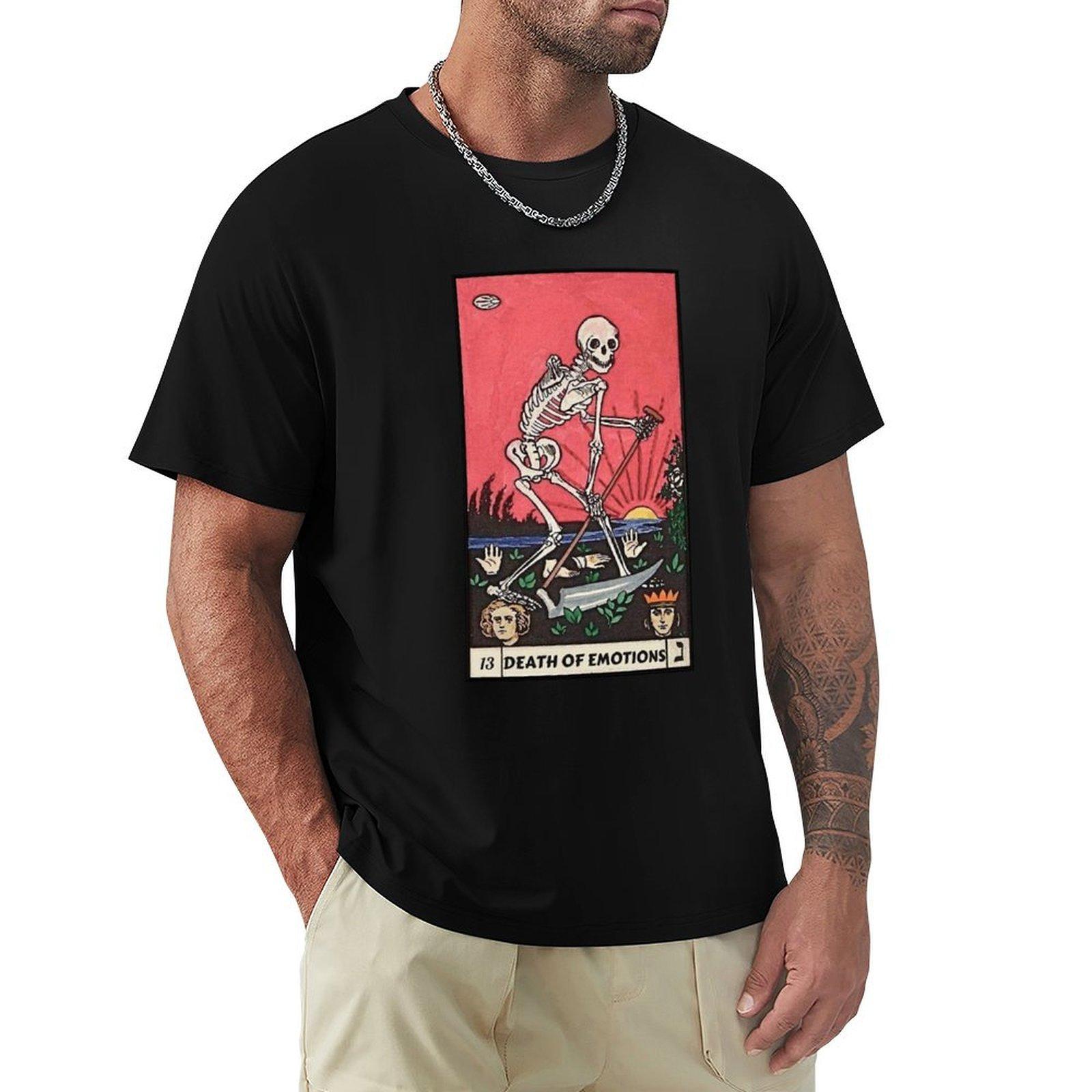Tarot Card  Death Of Emotions TShirt affliction shirts Anime tshirt gifts for boyfriend mens big and tall t shirts 4XL