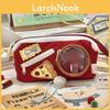 Cute Food Theme Canvas Pencil Case With Large Capacity For Students And Office Use