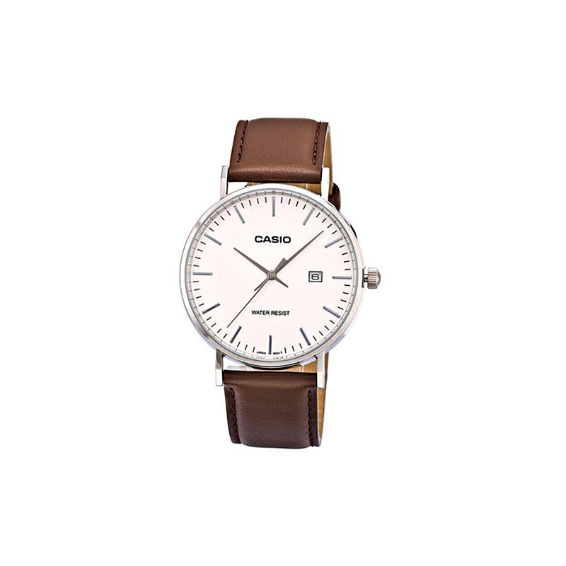 Casio DRESS Fashion Trend Simple Retro Quartz Movement Leather Strap Japanese and Korean Watch Men s Watch White Dial MTH-1060L-7APF белый