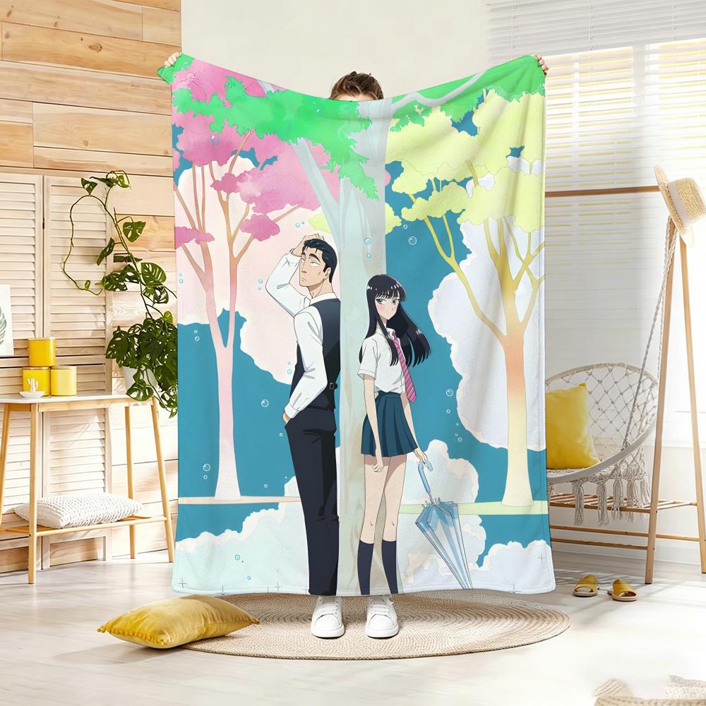 Anime A-AfterS theS RainS Throw Lightweight 240g Flannel Blanket Soft Skin-friendly for Summer Cooling