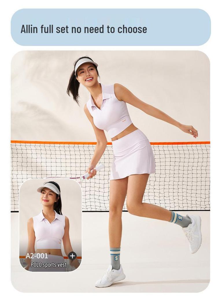 Lu Gleicher Stil Damen High Waist Sport Tennisrock zum Laufen, Badminton, Pilates, Yoga