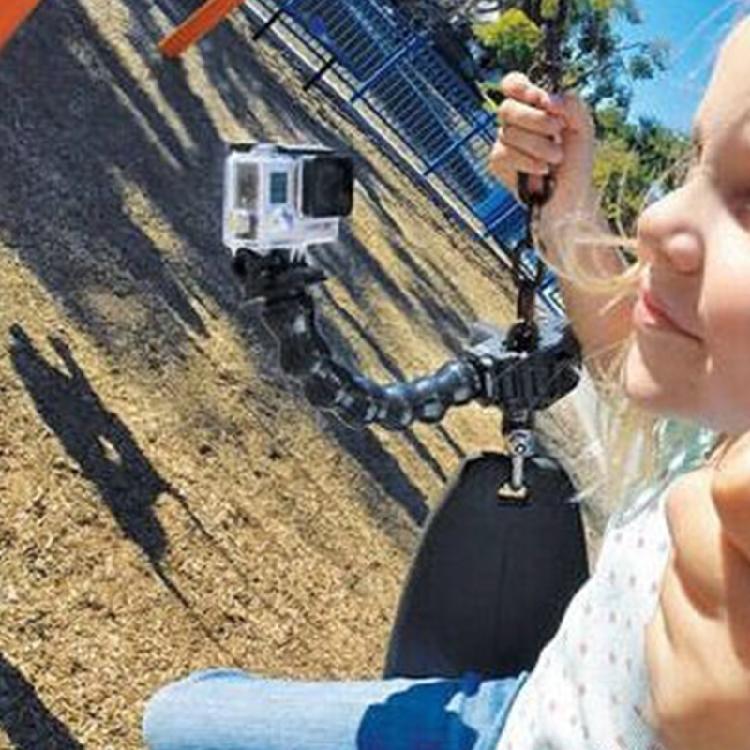 Action Camera Fixing Clamp With Multiple Section Flexible Arm For Camera Capturing Wide Ranging Perspective