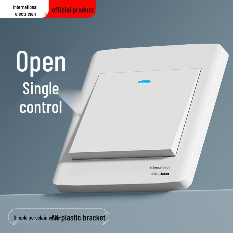 Gold 86 Typ Elektrische Nachttischlampe Wandschalterpanel mit Einzel-/Doppelsteuerung und Fünflochsteckdose