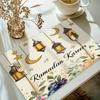 Ramadan Kareem Placemats Crescent Design for Eid Al-Fitr Celebrations & Home Dining Decor Rectangular Table Mats
