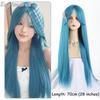 22 Zoll Seeblaue Farbe Synthetische Perücken Mittelscheitel Lang Natürlich Welliges Haar Perücke Für Frauen Cosplay Drag Queen Party Hitzebeständig