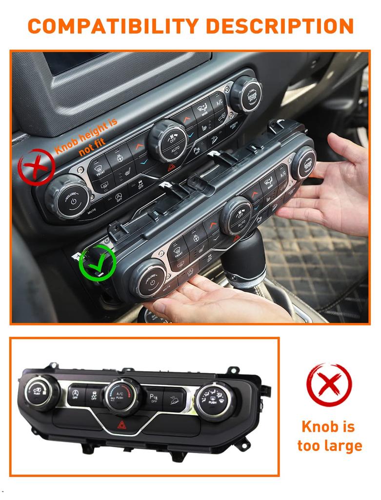 Savadicar Climate Control Panel Knob Trim Kit & Light Control