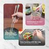 Reble Long Silicone Cooking Chopsticks with Spoon - 12 Inches 3 Color Set, Eco-Friendly, Heat-Resistant, Non-Slip, Non-Scratch, Japanese Asian