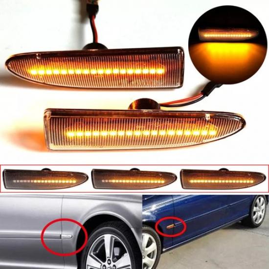 2x For JAGUAR X-TYPE 2002-2008 LED Sequential Side Marker Light Turn Signal