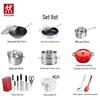 ZWILLING 17-Piece Cookware & Knife Set with Rice Cooker
