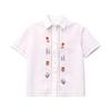 GREEN BELT Embroidered Striped Cotton Linen Polo Shirt